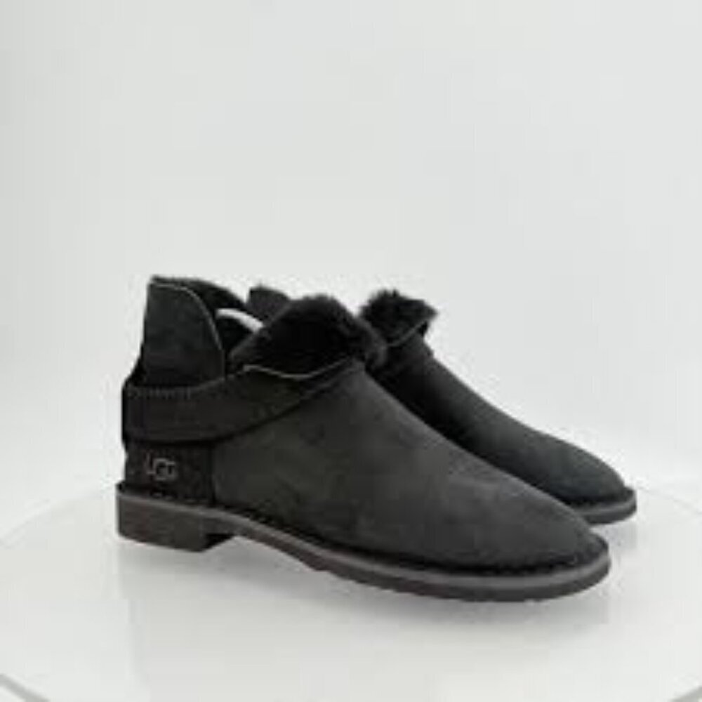 UGG McKay Classic Black Suede Shearling Ankle Boots Women’s Size 9